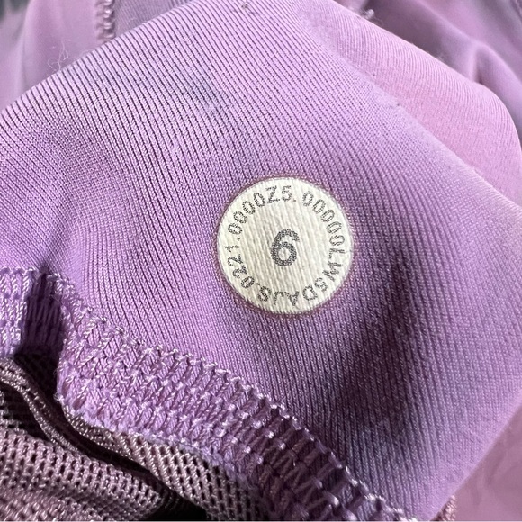 Lululemon Power Thru High Rise Altered to Biker Shorts Tie Dye Wisteria Purple - Picture 10 of 13